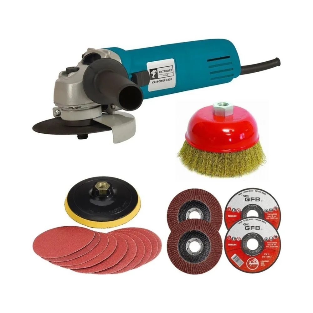 Cat Power Catpower 6120 Spiral Angle Grinder Set 115MM 710W 17 Piece Sander