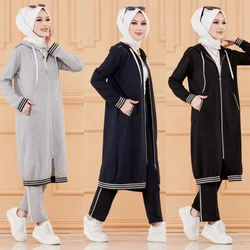 tracksuit set 2021season muslim fashion arabia Dubai fashion trends 100% Made in Turkey abayas hijab clothing muslim sets