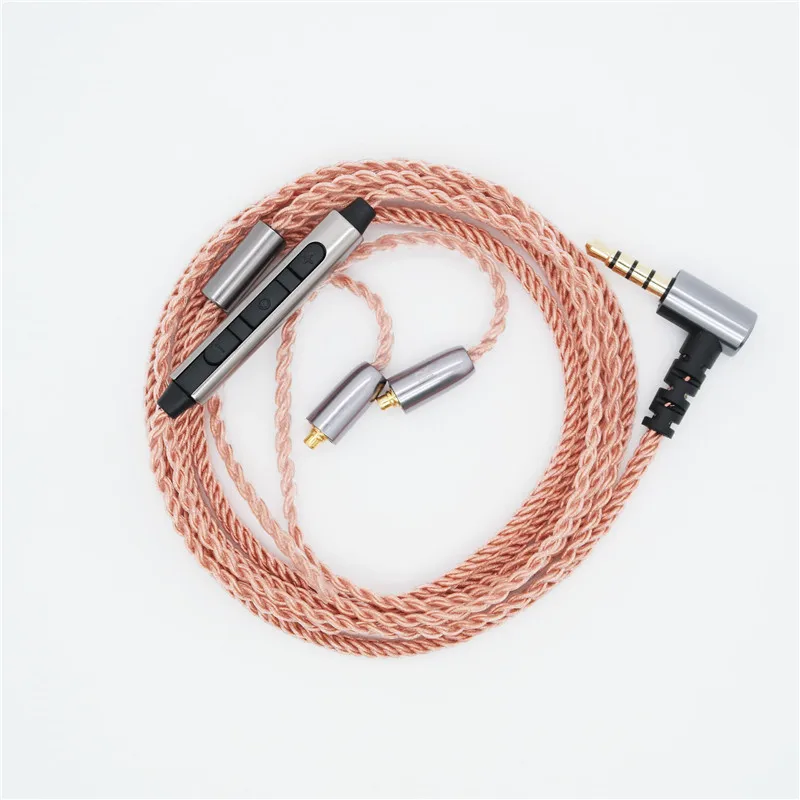 8 Nhân MMCX Micro Cáp OFC Phù Hợp Với Cho Shure Tai Nghe Tai Nghe Nhét Tai UE900 SE535 SE215 Đồng Cập Nhật Dây Thay Thế