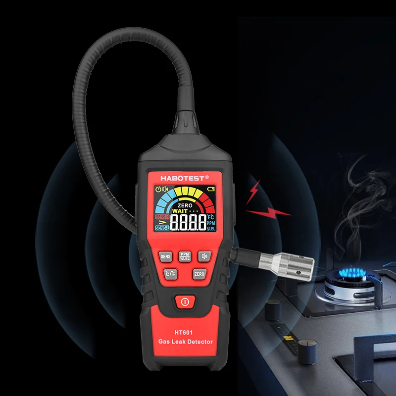 HABOTEST Gas Detector Combustible Gas Analyzer Monitor HT601 Leak Location Determine Meter Smart Sensor Concentration Tester