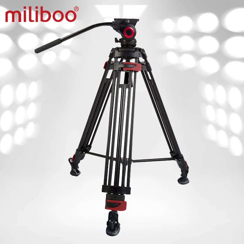 miliboo 603A Professional Travel Camera Tripod With Fluid Head Heavy Duty Aluminum Tripod Shooting Bird 75mm Bowl Size