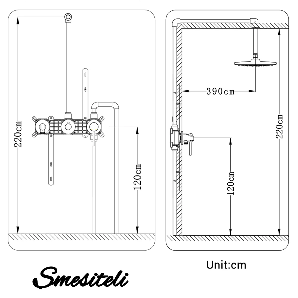 Imagem -06 - Smesiteli-conjunto de Sistema de Chuveiro de Parede Torneira de Latão Escondida Torneira Quente e Fria Kit de Banho Ouro Escovado Banheiro