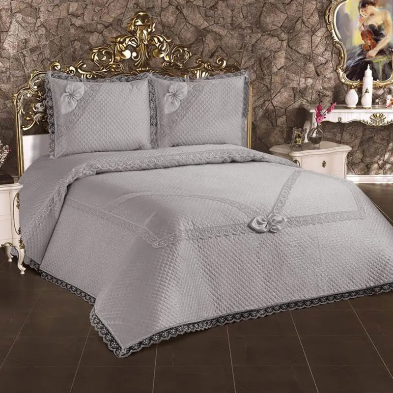 New Season Stylish Design Quilted Double Bedspread Set Daily Use Comfortable For Unisex Including Pillow Cases 250*260 CM