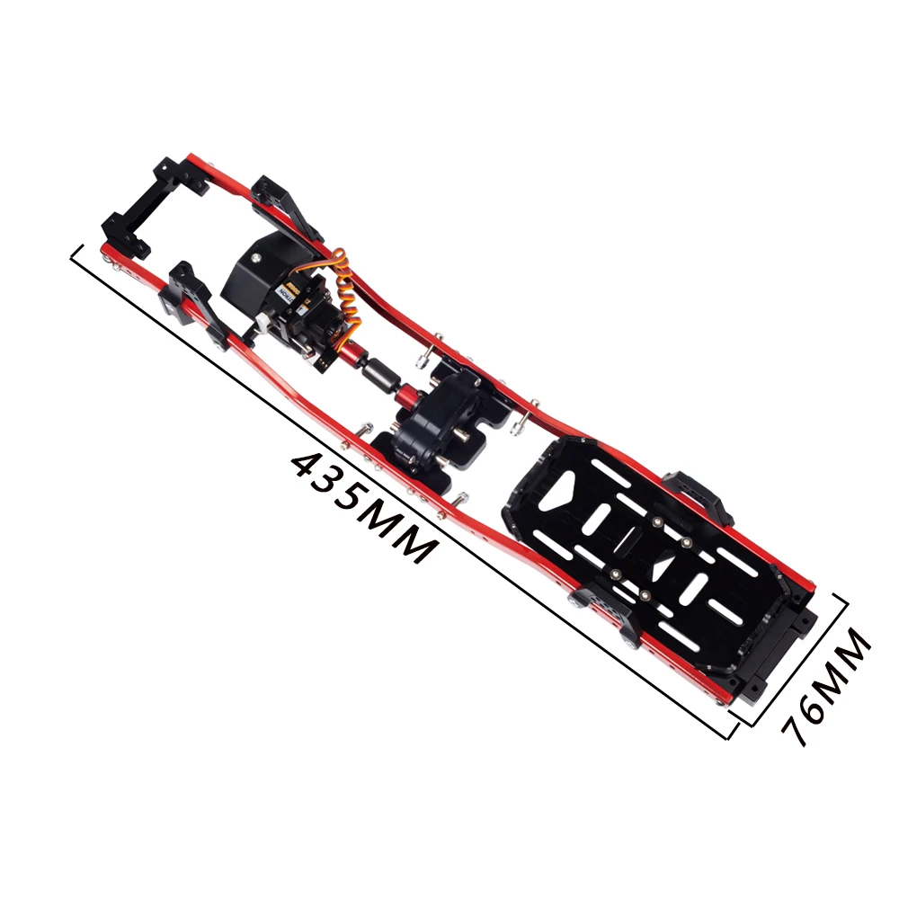 12.3 Inch 313mm Wheelbase Metal Chassis Frame with Prefixal Shiftable Gearbox for 1/10 RC Crawler Car Axial SCX10 90046 Upgrade