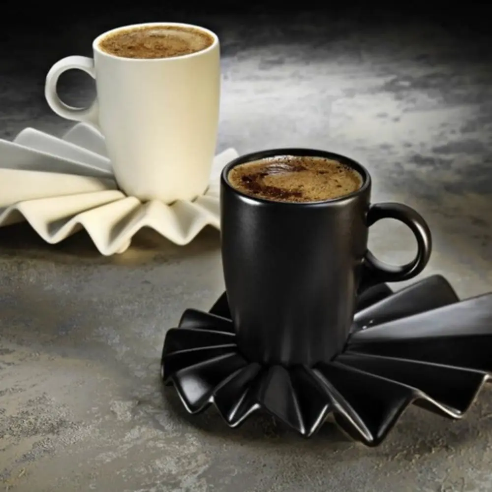 4 Piece Porcelain Coffee Cup Set Coffee Supplies Espresso New Home Gift Tea and Coffee Set Lux Cups and Saucers Home Gifts