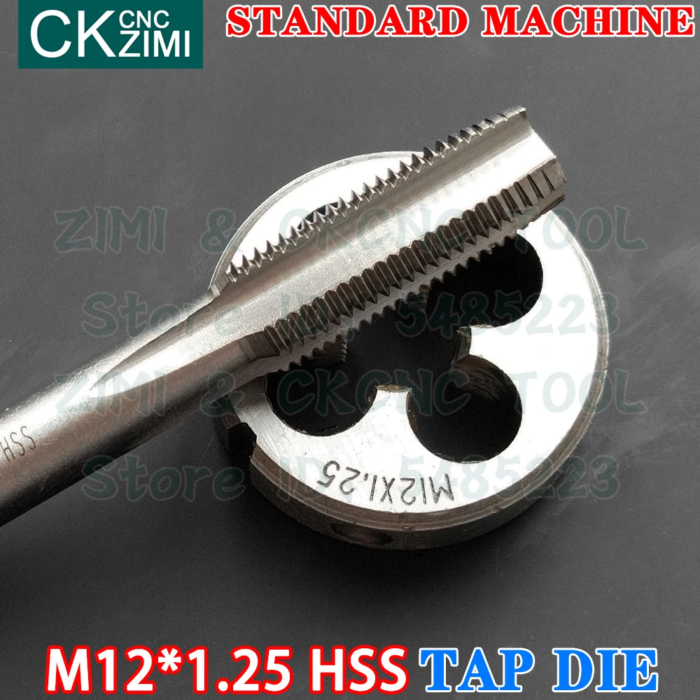 M12*1.25 M12x1.25 Straight Handle Standard Machine Die Tap High Speed Steel Wire Tapping Drill Round Die Metal Tap Die Set Tools