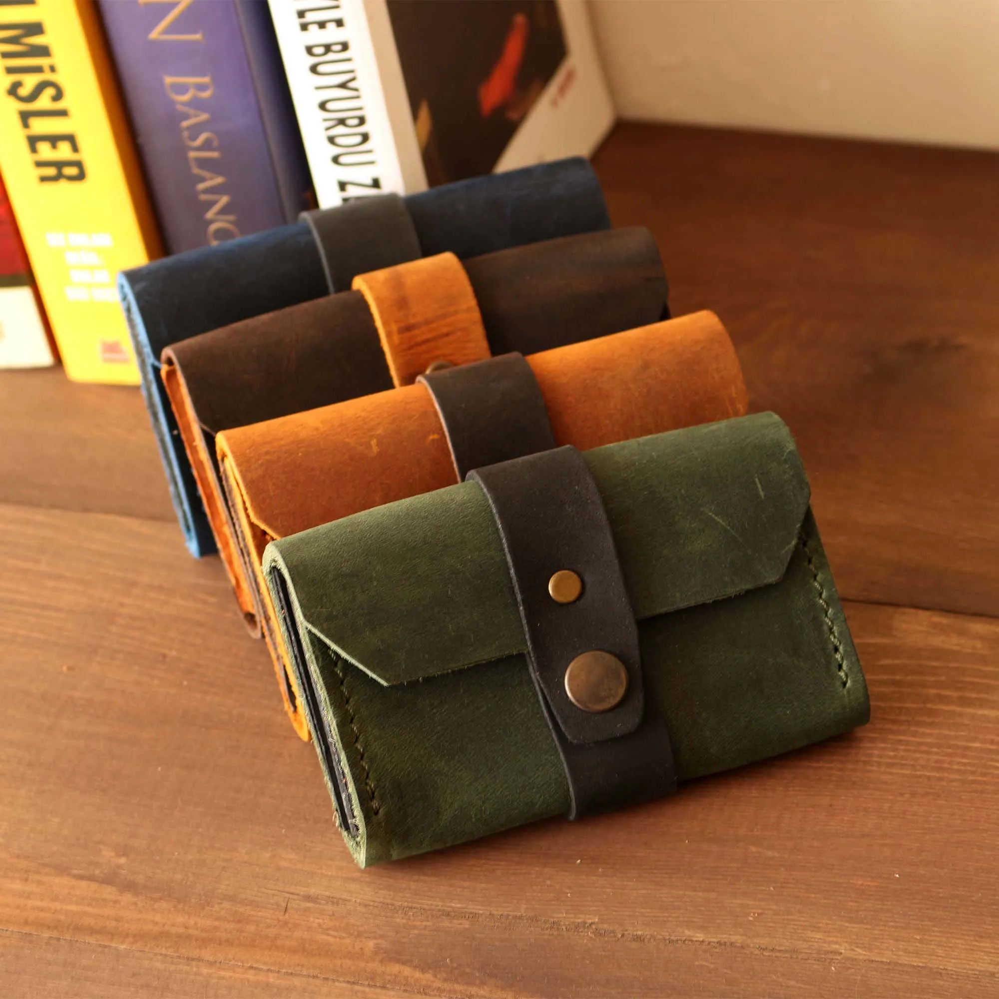 Valuaes Kalalau Handmade Card Holder Wallet Genuine Leather Patched 2021 Fashion Top Quality Unisex Purse Clutch Vintage Retro