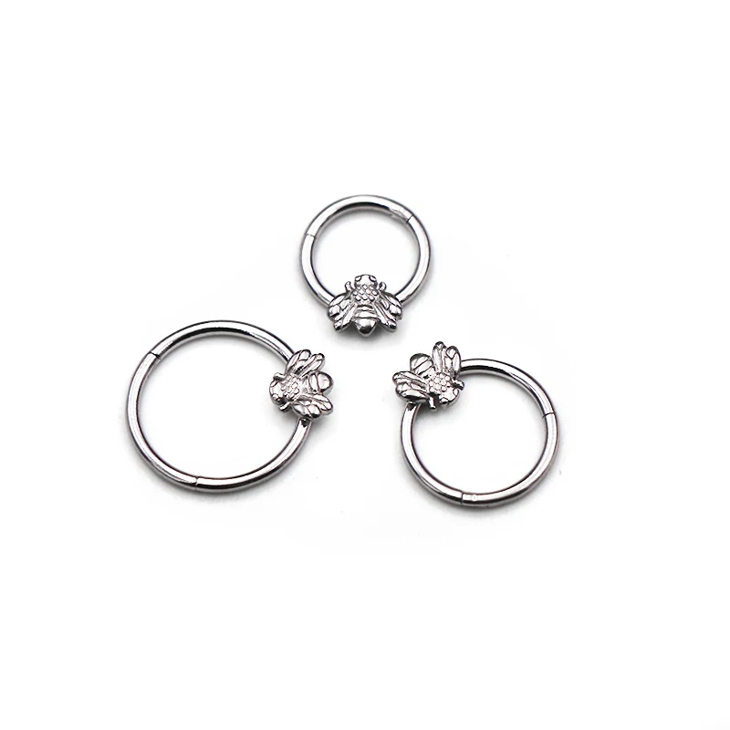 قرط حلقي للأنف من الحاجز النحلة ، ثقب حلزوني ، غضروف الأذن ، طوق دايث ، ثقب الجسم للنساء والرجال ، فولاذ جراحي 316 لتر