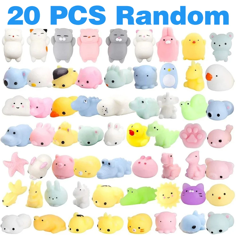 20-5 pz Kawaii Squishies Mochi Anima Squishy giocattoli per bambini Antistress Ball Squeeze bomboniere giocattoli Antistress per il compleanno