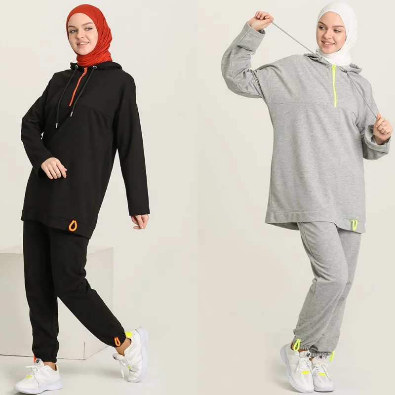 Winter season new model tracksuit set muslim fashion arabia Dubai fashion trends 100% Made in Turkey abayas hijab clothing