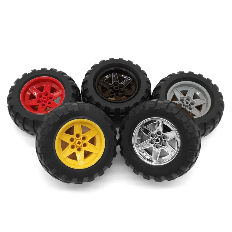 4Pcs/Lot Compatible with Technical 54120+15038 Tyre 94.8x44 R Balloon Wheel 56x36 Racing Medium MOC Brick Blocks DIY Toys Gifts