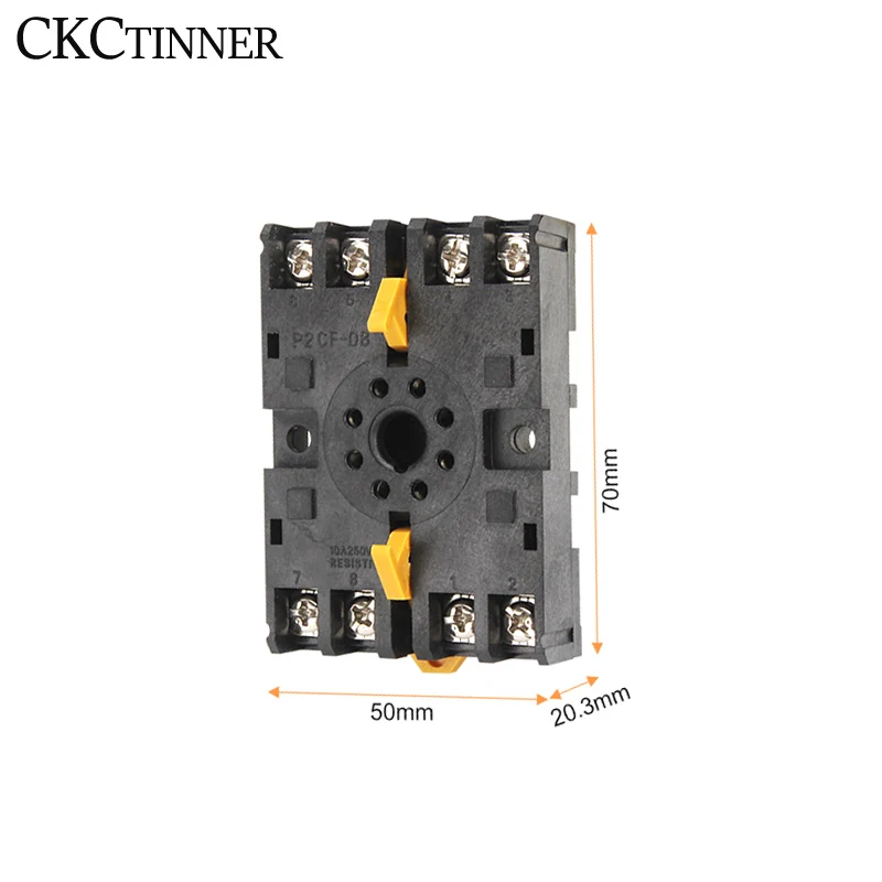 1 قطعة التتابع المقبس قاعدة P2CF-08 8pin ل DH48S ST3P AH3-3 MK2P JTX-2C H3CR السكك الحديدية تصاعد