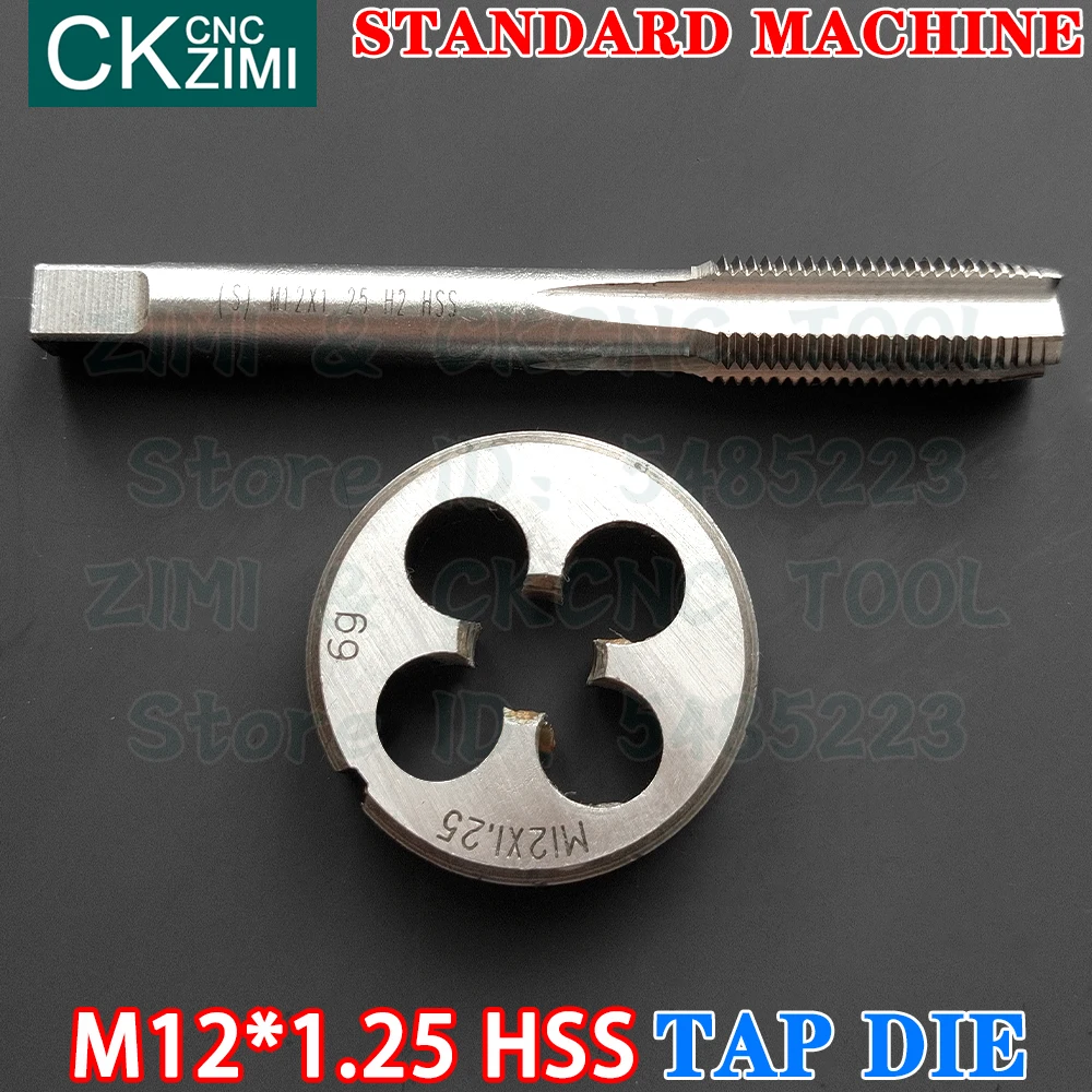 M12*1.25 M12x1.25 Straight Handle Standard Machine Die Tap High Speed Steel Wire Tapping Drill Round Die Metal Tap Die Set Tools