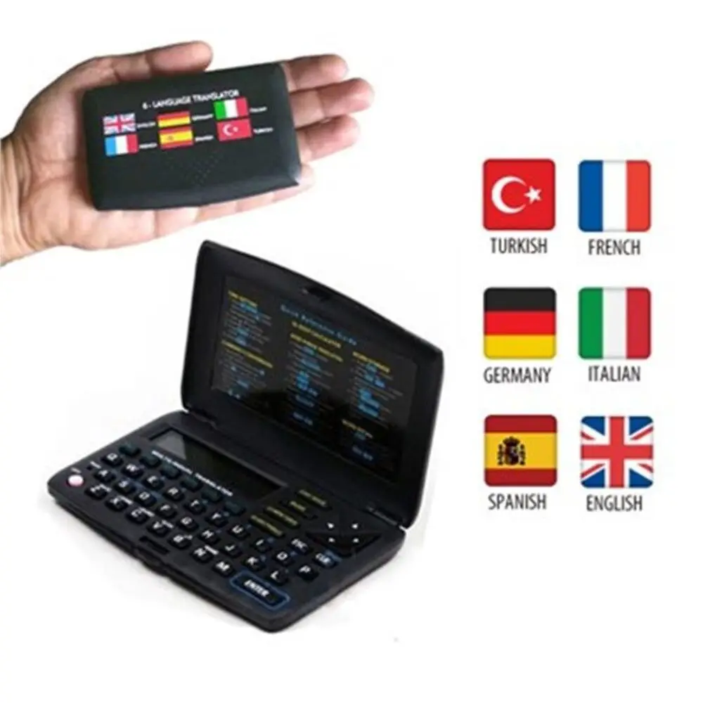 

Electronic Dictionary 6 Languages ​​Translation Large LCD Screen light design Turkish English French Spanish German Italian