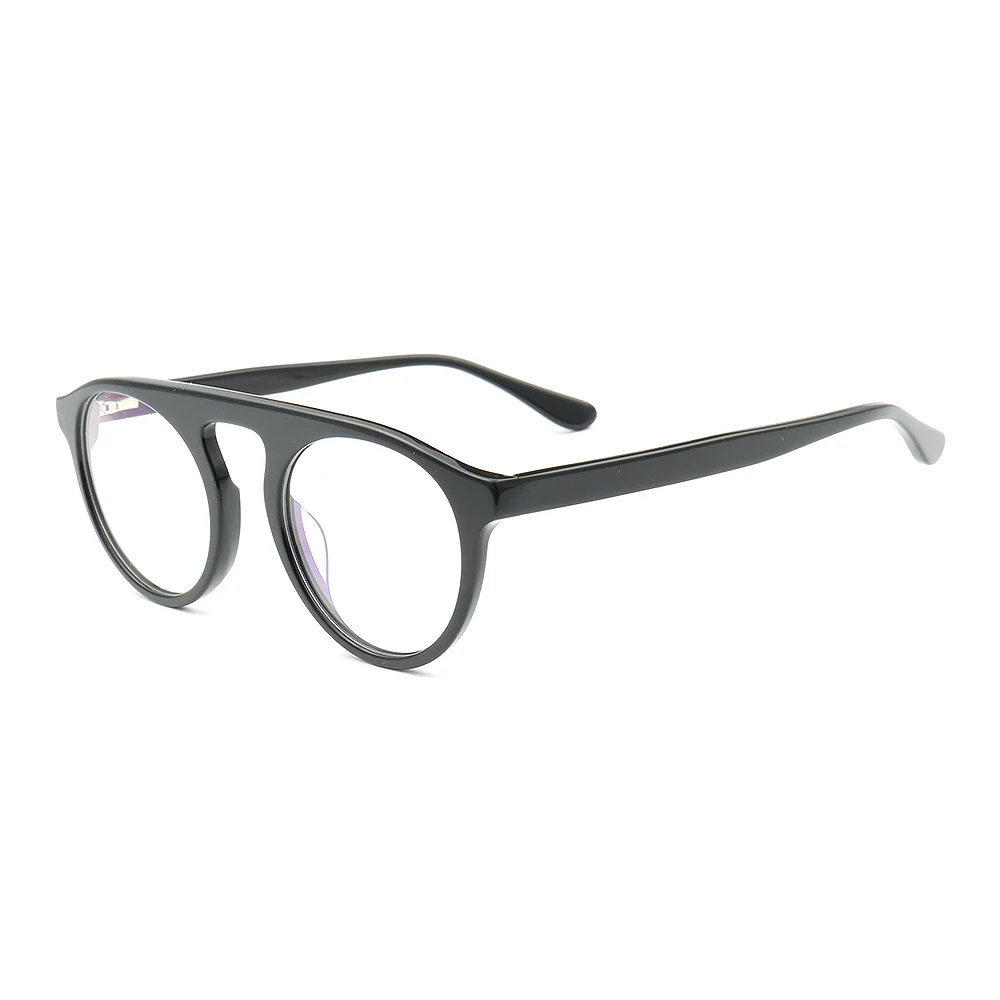 Women Vintage Round Glasses Frames Men Fashionable Leopard Print Eyeglass Frame Tortoise Acetate Optical Prescription Eyewear image 3