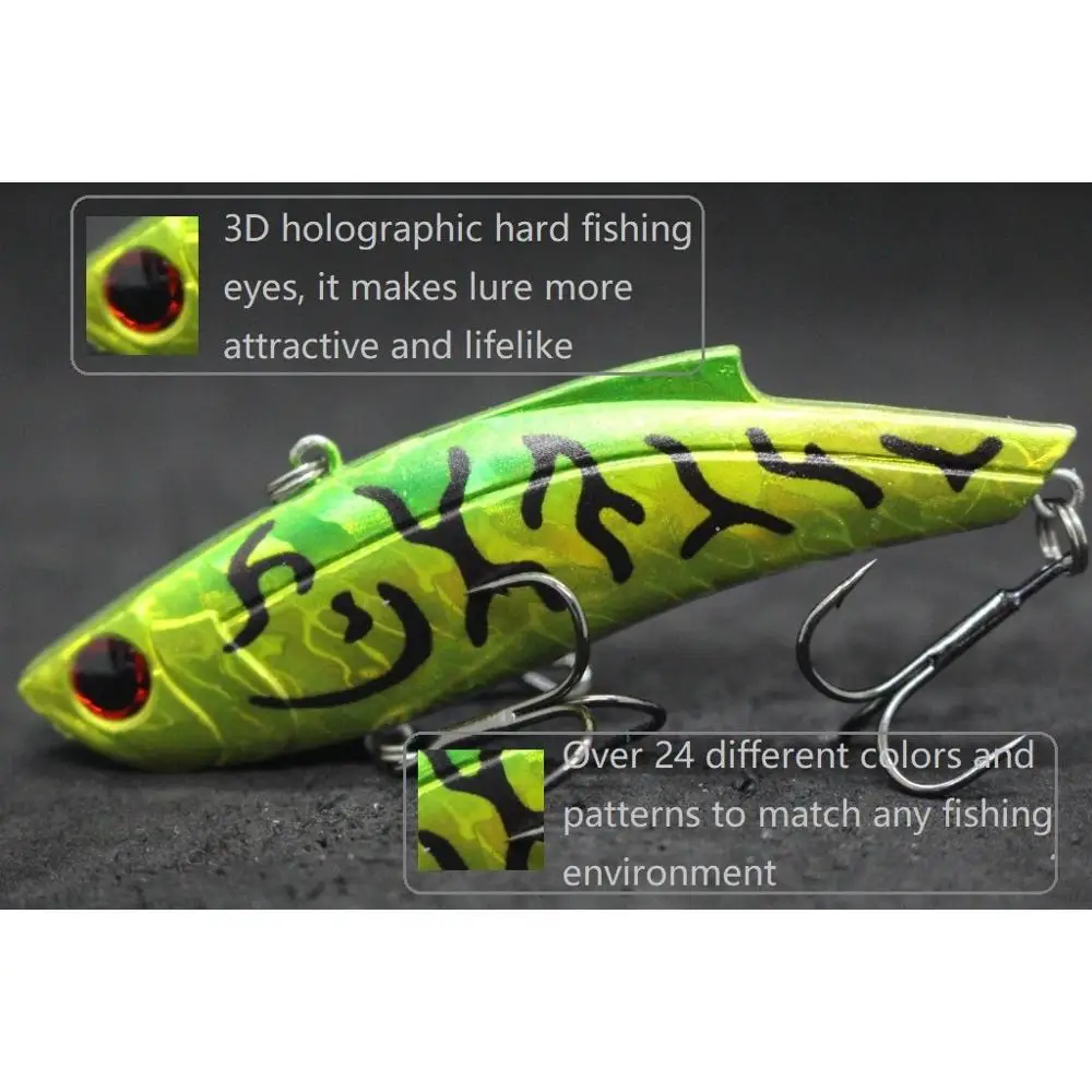 wLure Lipless Fishing Lure VIB 9cm 25g Long Distance Casting Lipless Sinking to Bottom Saltwater Tight Wiggle L676