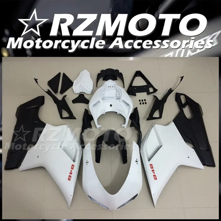 Injection Mold New ABS Fairings Kit Fit for Ducati 848 1098 1198 Evo 2007 2008 2009 2010 2011 2012 Bodywork Set Black White