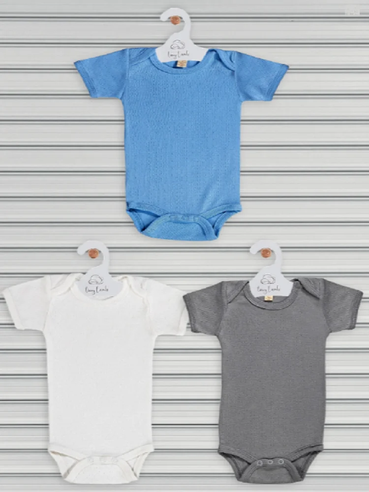 BABY BODYSUIT SET - 3 PIECES  - ULTRA SOFT - BREATHABLE - COMFORTABLE -  FOUR SEASON - COTTON -BABYBOY