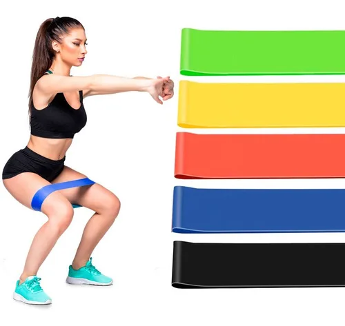 Nova Kit 5 Faixas Elásticas Mini Bands Exercicio Resistance Belt