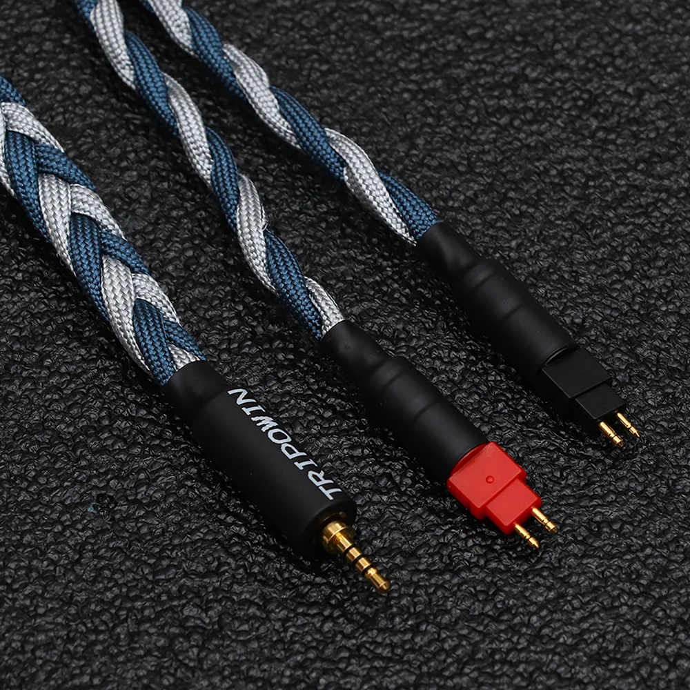 Tripowin GranVia 26AWG 36 Stränge x 4 Core Handgemachte Kopfhörer Ersatz Kabel für HD650 HD580 HD800 HIFIMAN ANANDA Grau – Detail 4