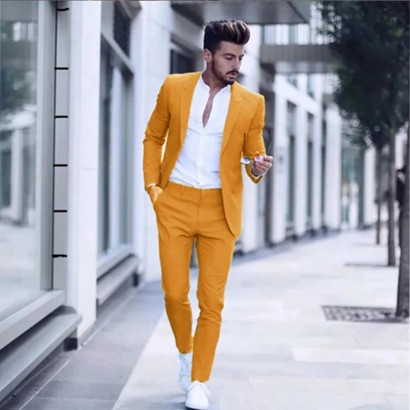 2023 nuova giacca pantalone Design Casual moda uomo d'affari abiti per abiti da sposa smoking Slim Fit abiti da uomo grigi (giacca + pantalone)