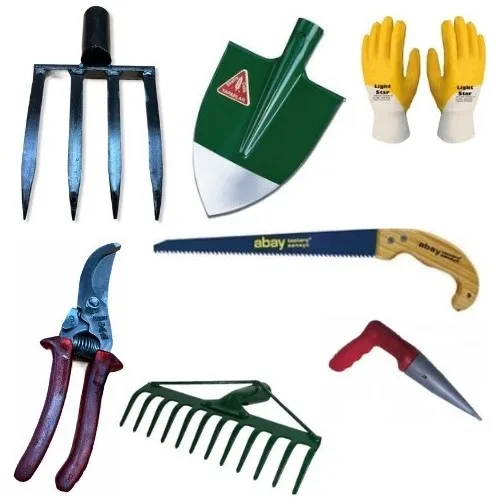 Luxury Garden Set Set of 7, Forged Steel Quality Garden Set, Rake Set, Garden Gloves, Garden Saw, Garden Shears