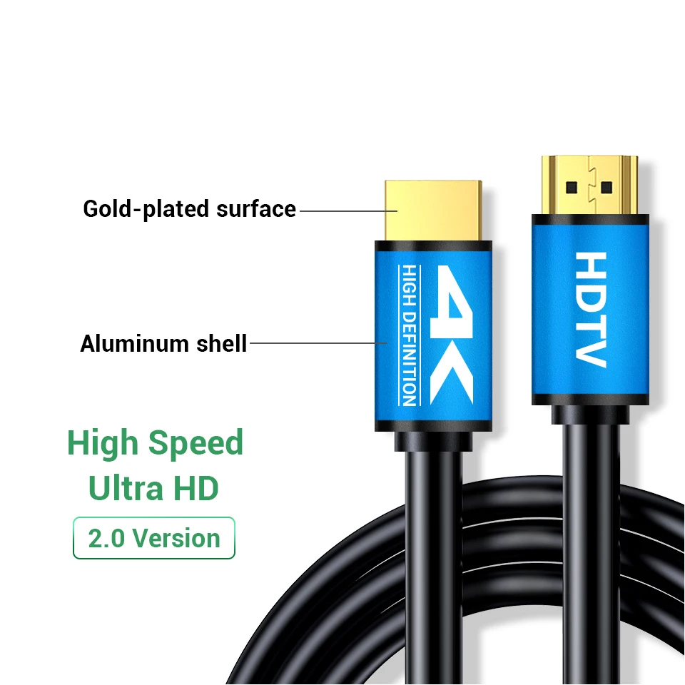 BYINTEK 1.5m 5m 5FT 15FT 2.0 3D 4K HD Cable for 1080P Projector TV Quality Gold Plated Interface 19+1 Copper Cores