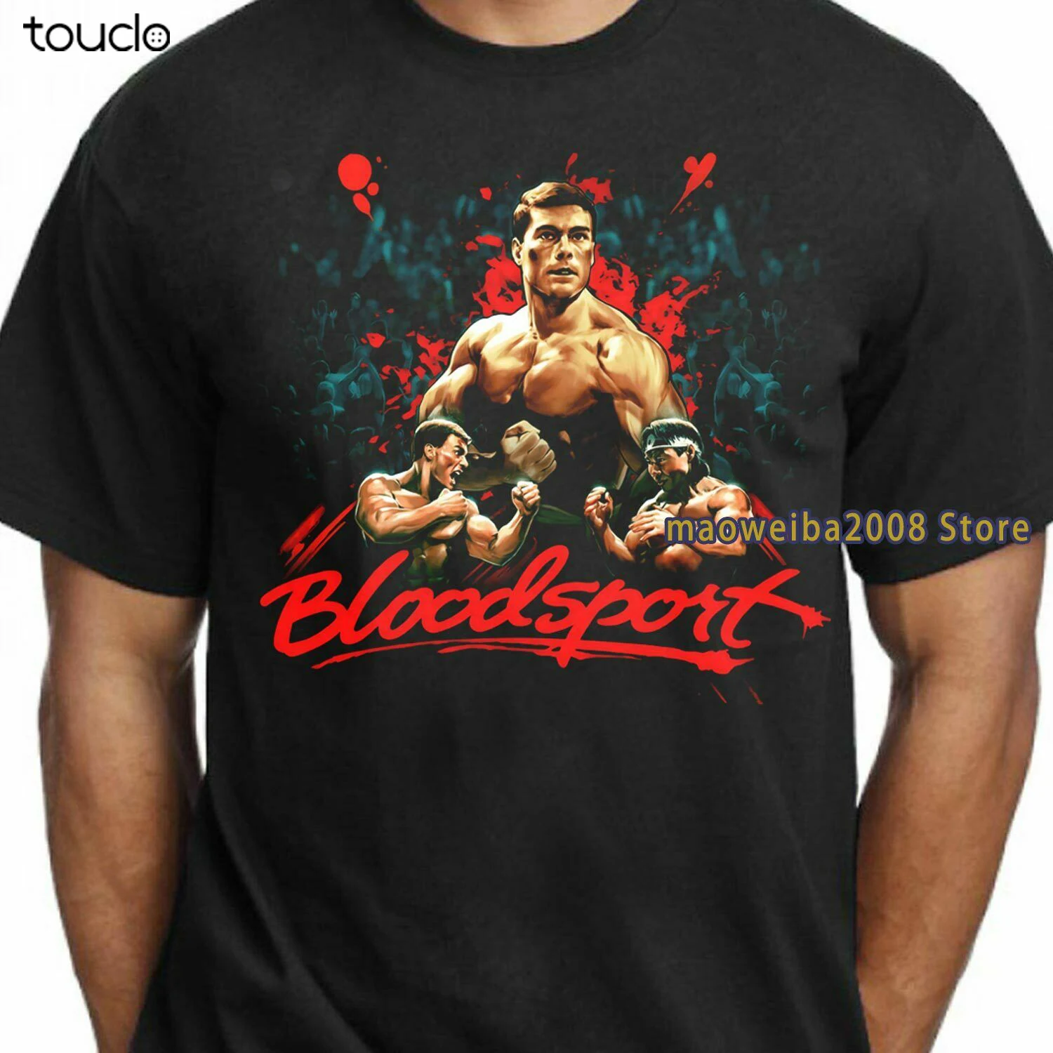 Bloodsport T Shirt Kung Fu 1988s Jean Claude Van Damme Shirt Men\'s Black Tee