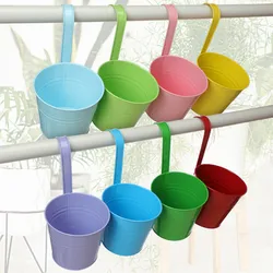 Vaso da fiori appeso ferro colorato arte appeso vaso da fiori supporto per fioriera con gancio staccabile per balcone giardino terrazza decor