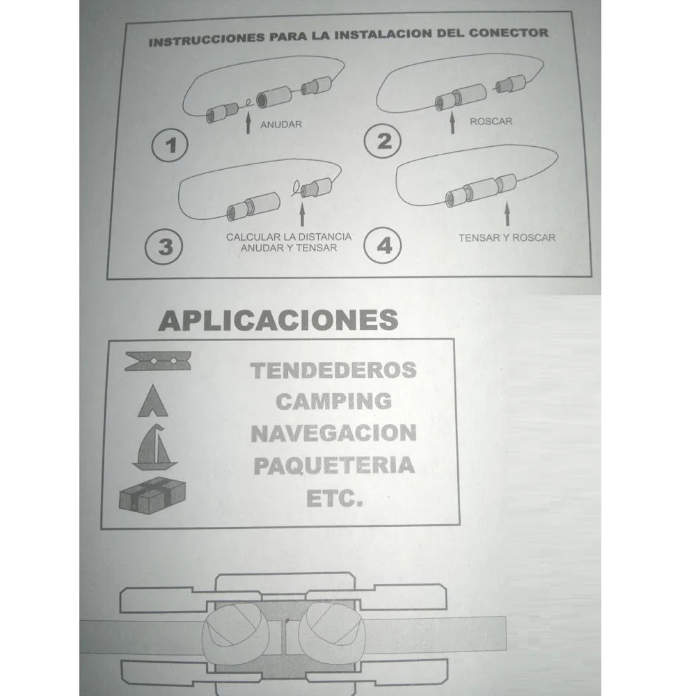 2 UNIDADES DE TENSOR DE CUERDAS DE NYLON PARA TENDEDEROS VALIDO PARA CUERDA DE HASTA 7MM TENDER ROPA DURADERO FIABLE