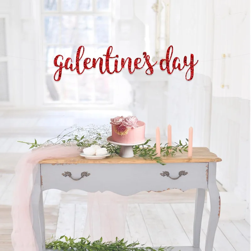 Custom Galentines Day Party, Personalised Galentines Party Decorations, Happy Galentines glitter Day Banner