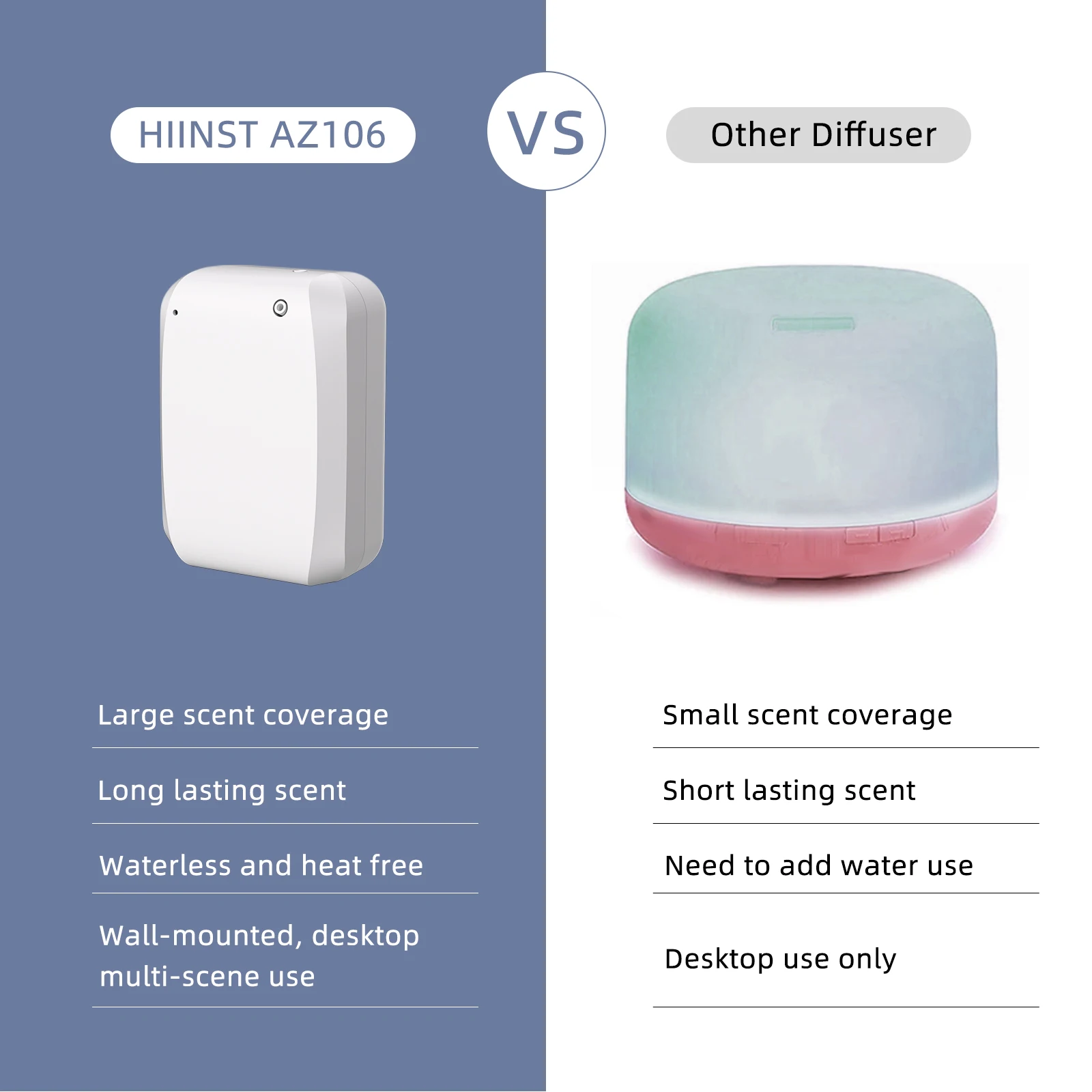 HIINST الناشر زيت طبيعي لغرفة كبيرة ومكتب آلة رائحة البخاخات بدون ماء مع بلوتوث والتطبيق التي تسيطر عليها