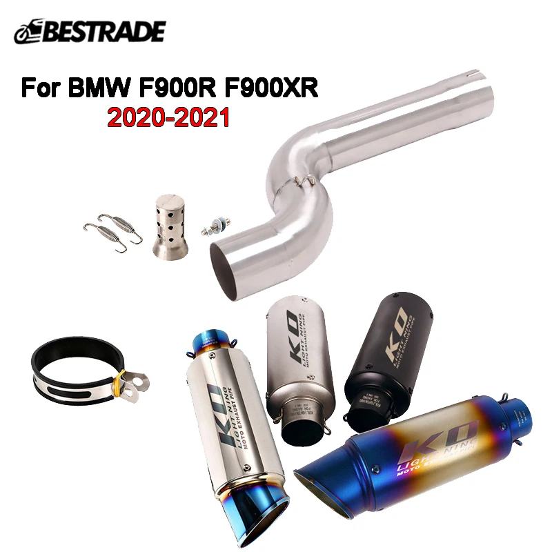 

For BMW F900R F900XR 2020-2021 Motorcycle Exhaust System Middle Link Connect Pipe Slip 51mm Muffler Tube With DB Killer Slip On