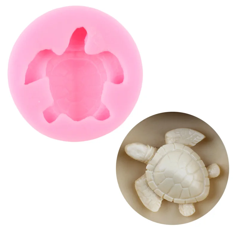 Sea Turtle Shape Silicone Mold DIY Tortoise Ocean Theme Fondant Cake Decorating Tools Gum Paste Jelly Candy Chocolate Moulds