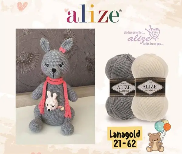 Alize Lanagold Wool Ball Hand Knitting Yarn, 100 grams 240 meters, Thread, Acrylic, Autumn / Winter Season, Crochet, Clothes, Sport, Cardigan,