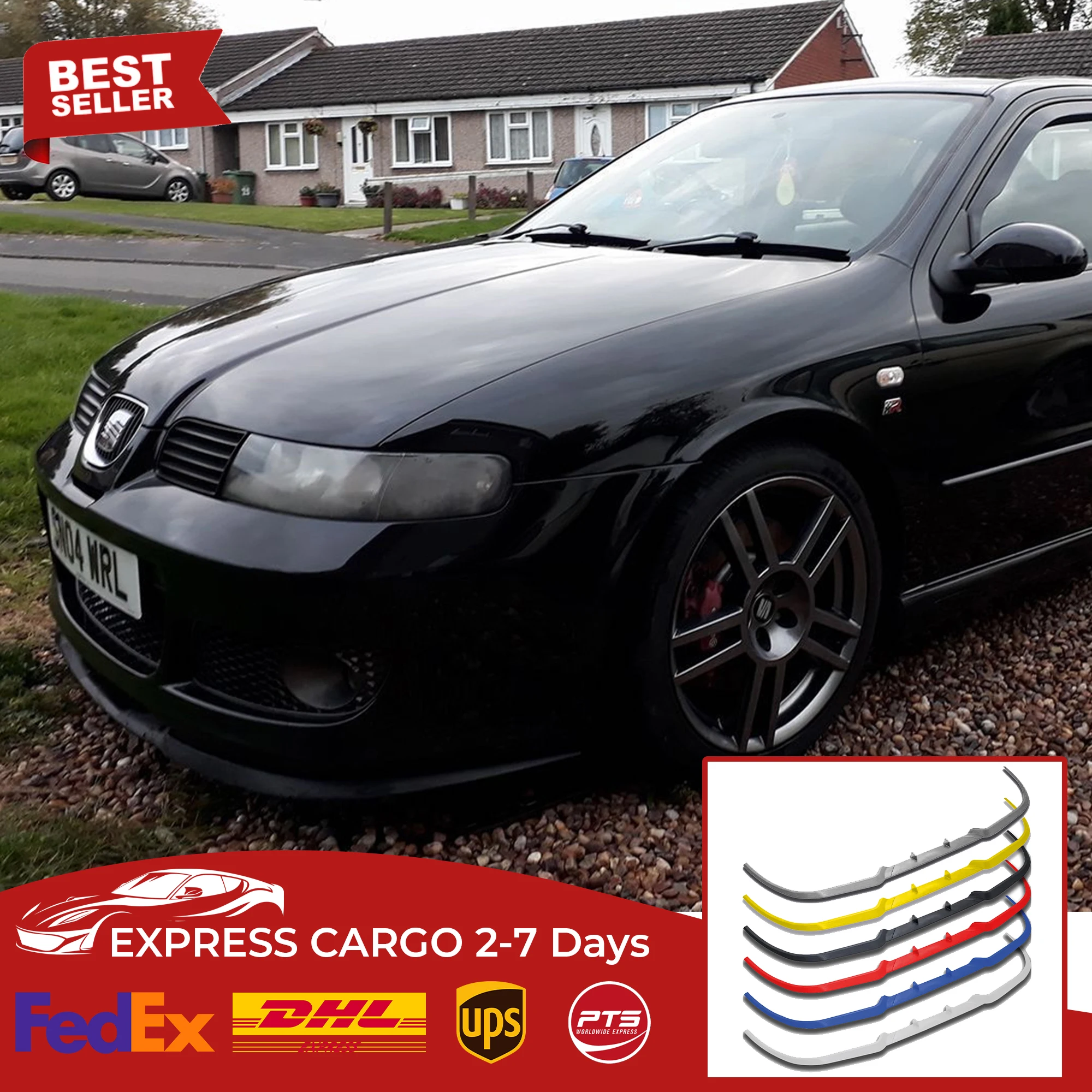 

For SEAT LEON MK1 FR 1 M1 CUPRA R FRONT SPOILER BUMPER LIP Euro Spoiler Lip Universal 3 pcs Body Kit