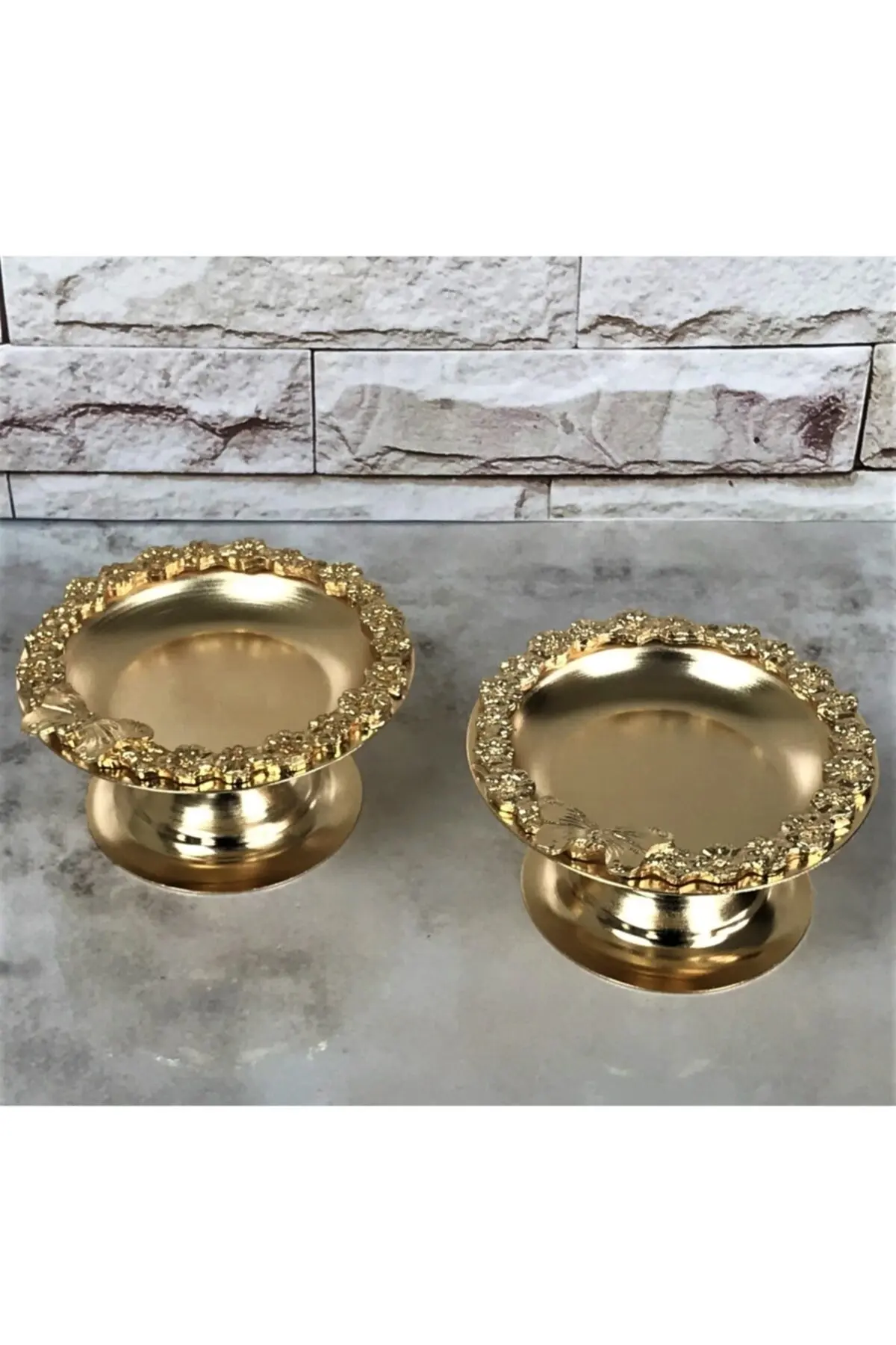 2 Pieces Butterfly Delight Holder Metal Stylish design Gold color Footed Delight Holder Footed Delight Holder Presentation Plate