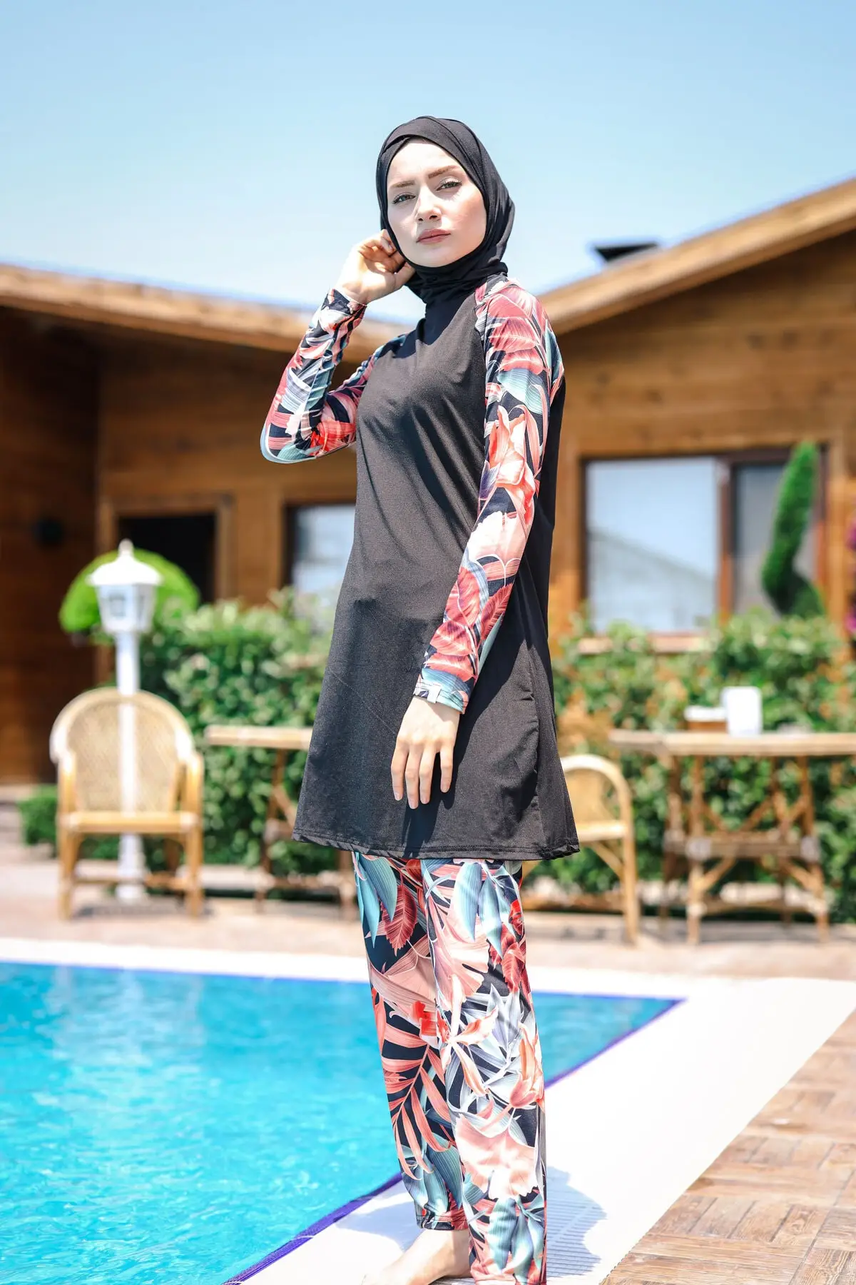 New Season Fashion Muslim Swimwear Women Boerkini islamic Swimming Burkini Turkey Abaya Turban Hijab Dress Modern Sets Robe