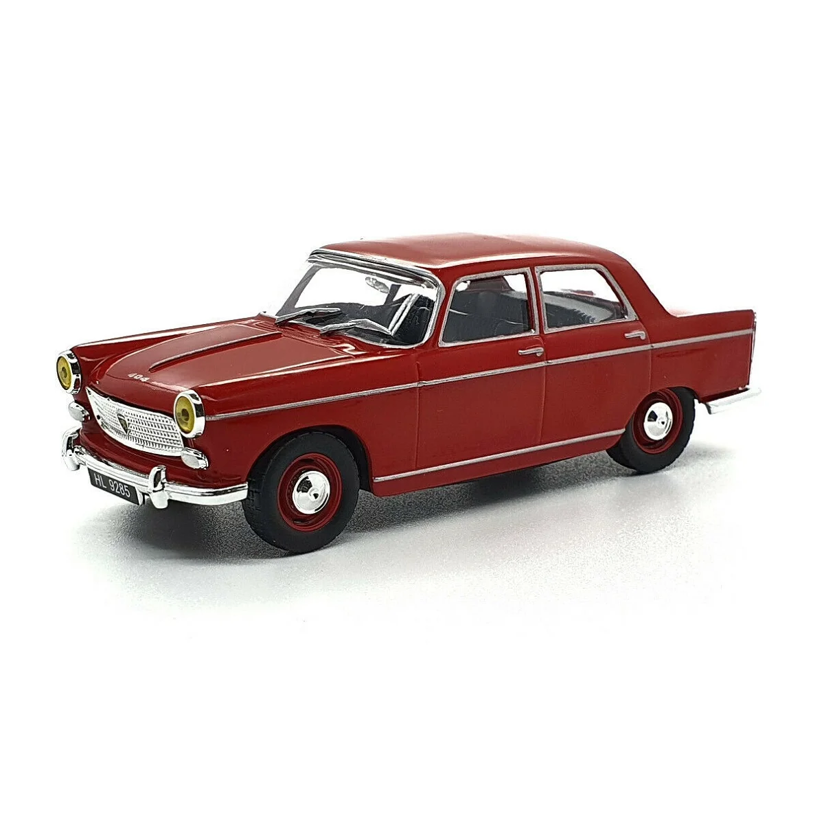 DeAgostini, Red Peugeot 404, 1:43 Scale, Collectible Diecast Miniature, Polish Legendary Car Collection # 152 Kultowe Auta PRL-u, Made by IXO IST, In Original Blister Without Fascicle