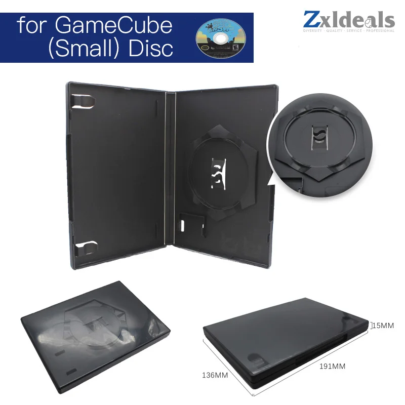 Replacement Case For GameCube Disc Small Game Spare Single CD Game Box Black