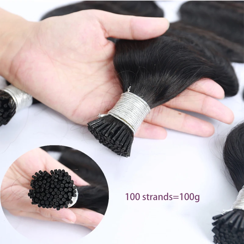 Extensiones de cabello humano rizado Afro 4B 4C I Tip para mujeres negras, microeslabones de Punta I, cabello humano mongol virgen, Prosa