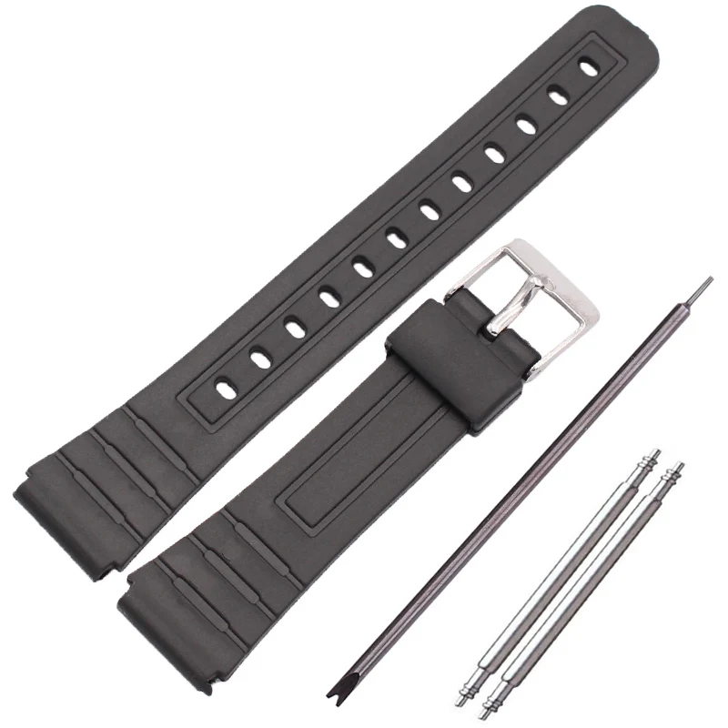 

16mm 18mm 20mm Pu Watchband Women Men Black Sport Diving Soft Watch Band Strap Accessories