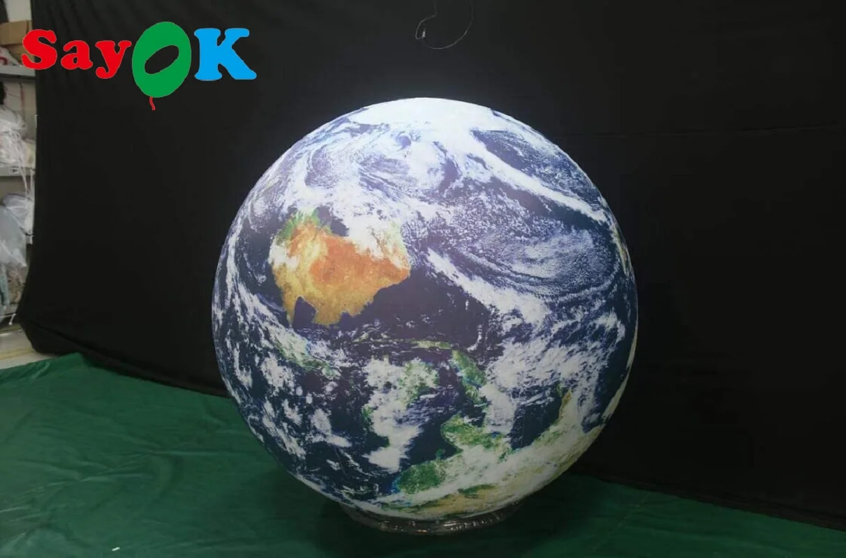 

SAYOK 0.25mm PVC Large Inflatable Planets Solar System Inflatable Globe Earth Planet Balloons for Educational Institution/Store