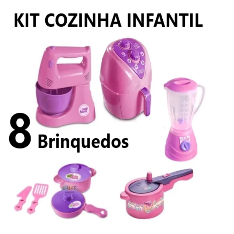 Altimar Children's Kitchen Kit 8 Toys Panelinhas Makes Air Fryer Blender Mixer Educational Toy