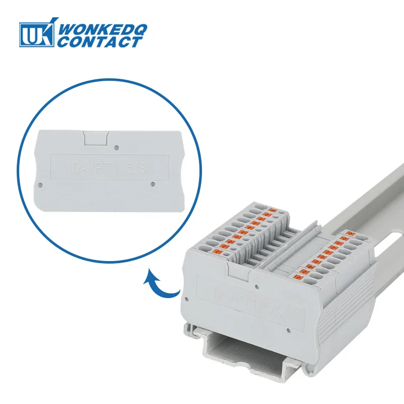 10Pcs D-PT1.5/S End Plate Cover Side Insulated Plastic Board For PT 1.5/S Terminal Block Electrical Accessories D-PT 1.5