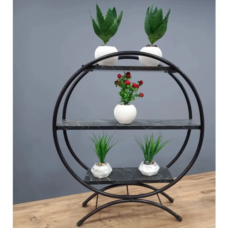 AN7 Cosargroup Marble Look Flower Pot Flower Pot Nightstand Bookcase Side Unit Bookshelfs Wood Metal High Quality