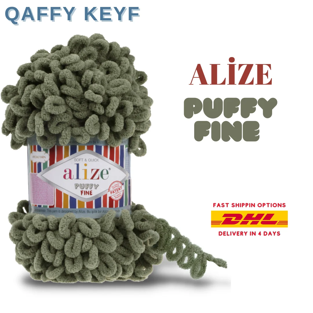 Alize Puffy Fine  Soft Velvet Bulky Amigurumi Knitted Doll Threads Yarns For Knitting And Crochet Tricots DIY Loop trikotin