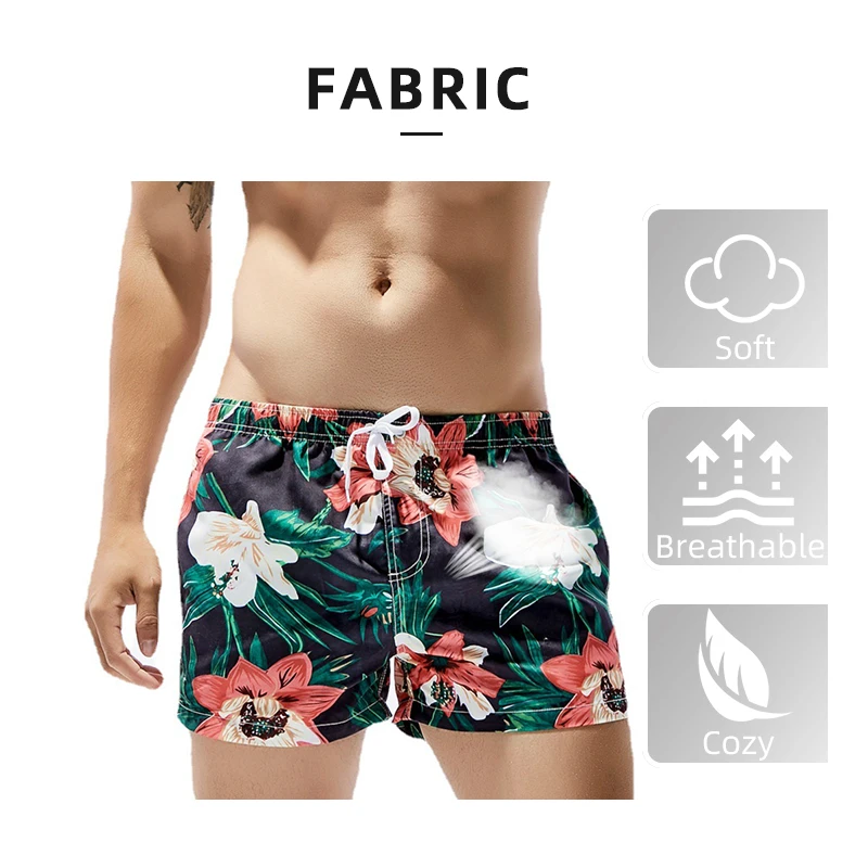 Short de plage pour hommes, impression de fleurs, séchage rapide, décontracté, respirant, court, Fitness, Gym, été