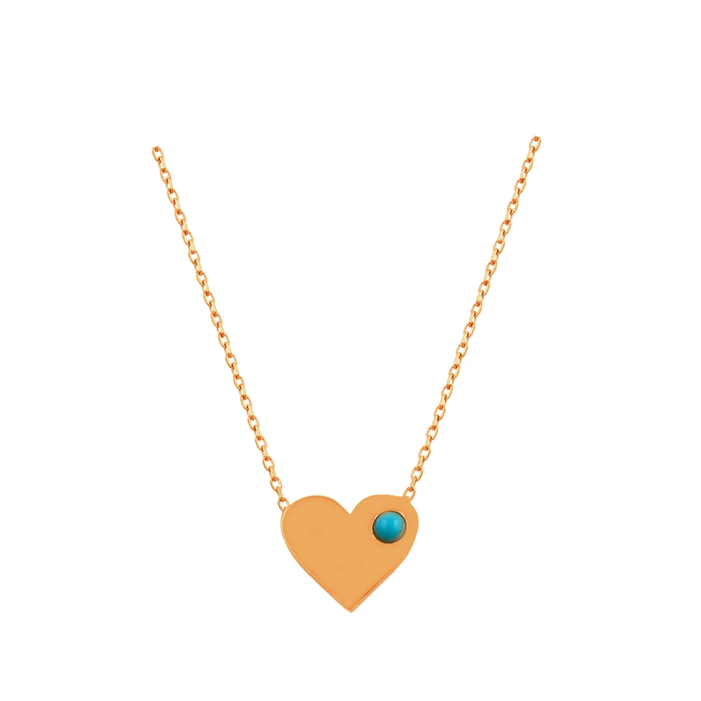 Heart Necklace Lover Hot Sale Turquoise 925 Sterling Silver Gift for Each Disc Turkish Jewelry Women Pendant Good Luck Boho