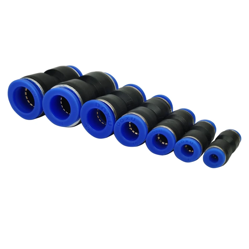 1PCS PU Type Pneumatic fitting pipe gas connectors direct thrust 4 to 12mm plastic hose quick couplings